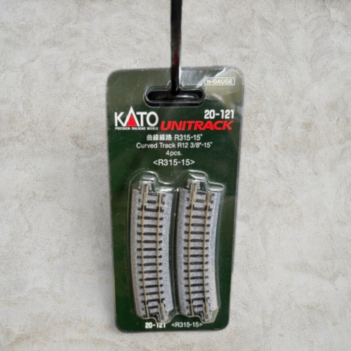 KATO 20-121 N Scale Unitrack R315 12-3/8" Radius 15° Curve Track 4pc NOS