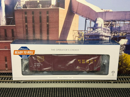 #1546 Athearn ATH27216 HO Scale Wisconsin Central SSAM #43609 50' FMC Double-Door Boxcar – NOS