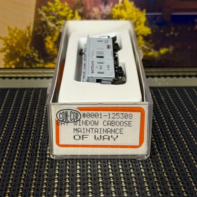 #1597 Con-Cor N Scale Maintenance of Way Bay Window Caboose X-1423