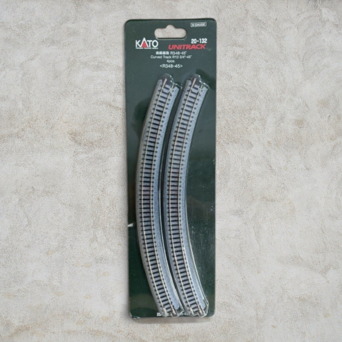 KATO 20-132 N Scale Unitrack R348-45 13-3/4" Curved Track 4-Pack