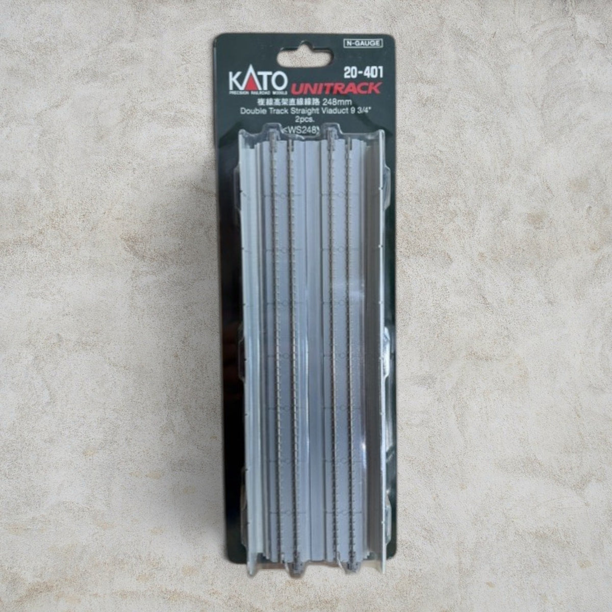 KATO 20-401 N Scale Unitrack Double Track Straight Viaduct 248mm 2-Pack
