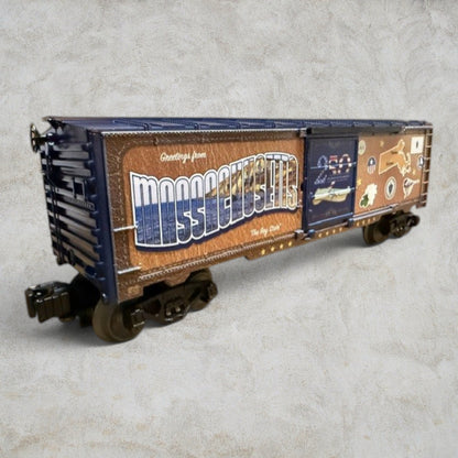 #1345 Lionel O Gauge Massachusetts 250th Anniversary Boxcar – Greetings from Massachusetts – New In Box