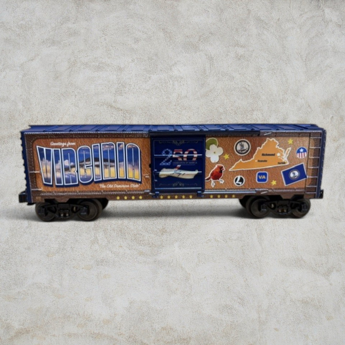 #1347 Lionel O Gauge Virginia America 250th Anniversary Boxcar – The Old Dominion – New In Box