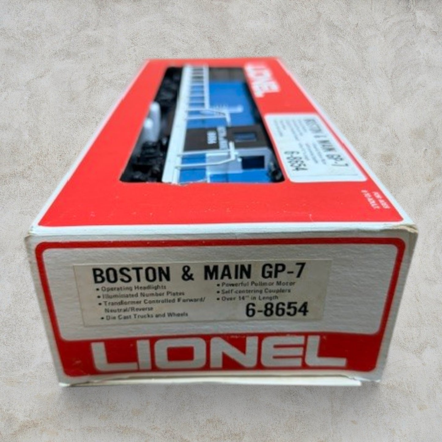 #1359 Lionel O Gauge Boston & Maine GP-7 Diesel Locomotive #8654 – Powered Engine – Item No. 6-8654 – Original Box