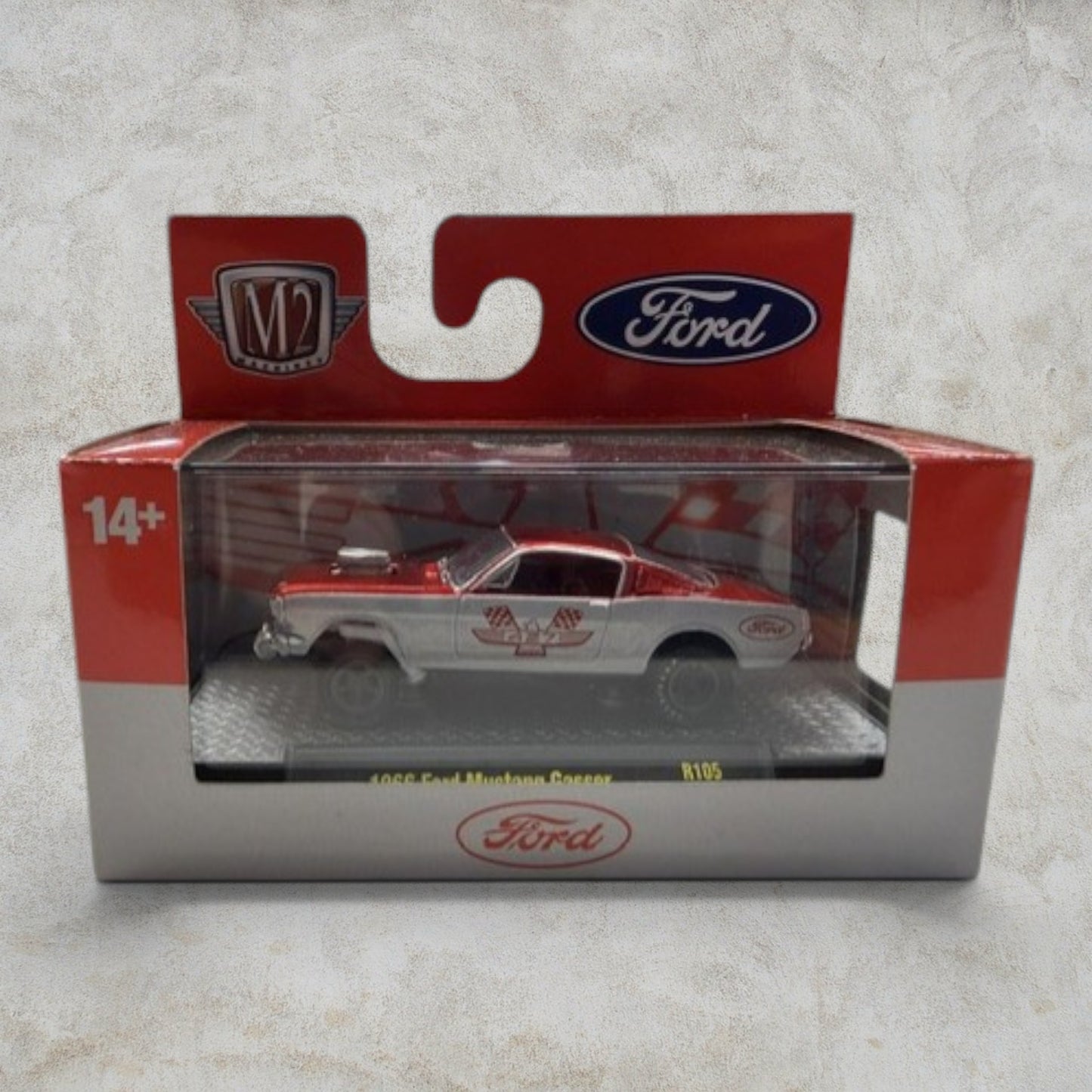 #1175 M2 Machines 1966 Ford Mustang Gasser R105 Ford Edition 1:64 Die-Cast – Factory Sealed