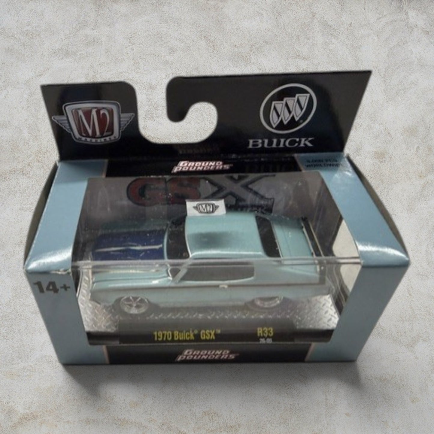 #1176 M2 Machines Ground Pounders 1970 Buick GSX R33 1:64 Die-Cast – Buick Licensed – Factory Sealed