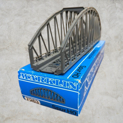 #1437 Märklin 7263 HO Scale Arch Bridge Gray Through Truss Original Box