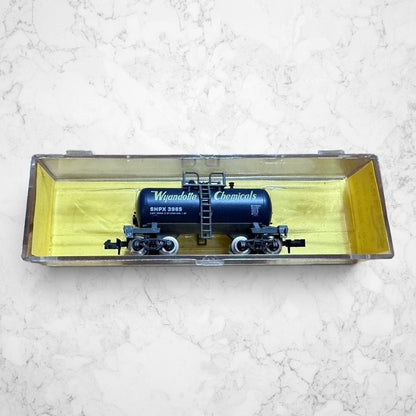 #1337 Atlas Item #3240 N Scale "Beercan" Tank Car – Wyandotte Chemicals (Blue) SHPX #3985 – Ready-to-Run