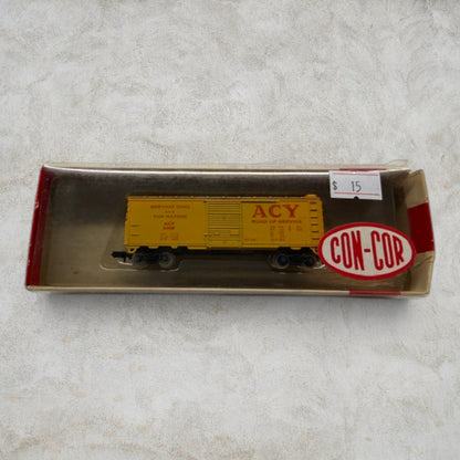 Con-Cor N Scale 40' Steel Boxcar – Akron, Canton & Youngstown (ACY) Road of Service #3208 – Item No. 1002-N