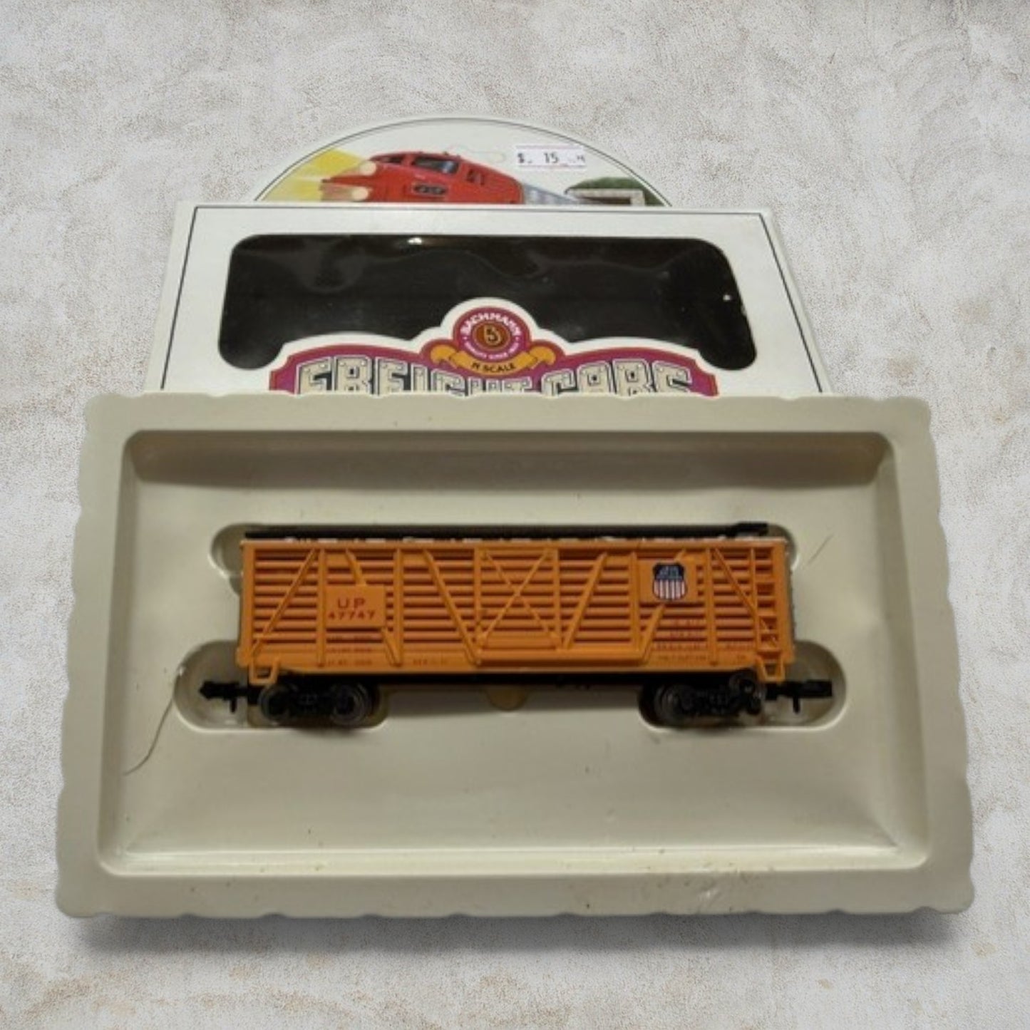 Bachmann N Scale Union Pacific Stock Car – Road No. UP 47747 – Original Display Box