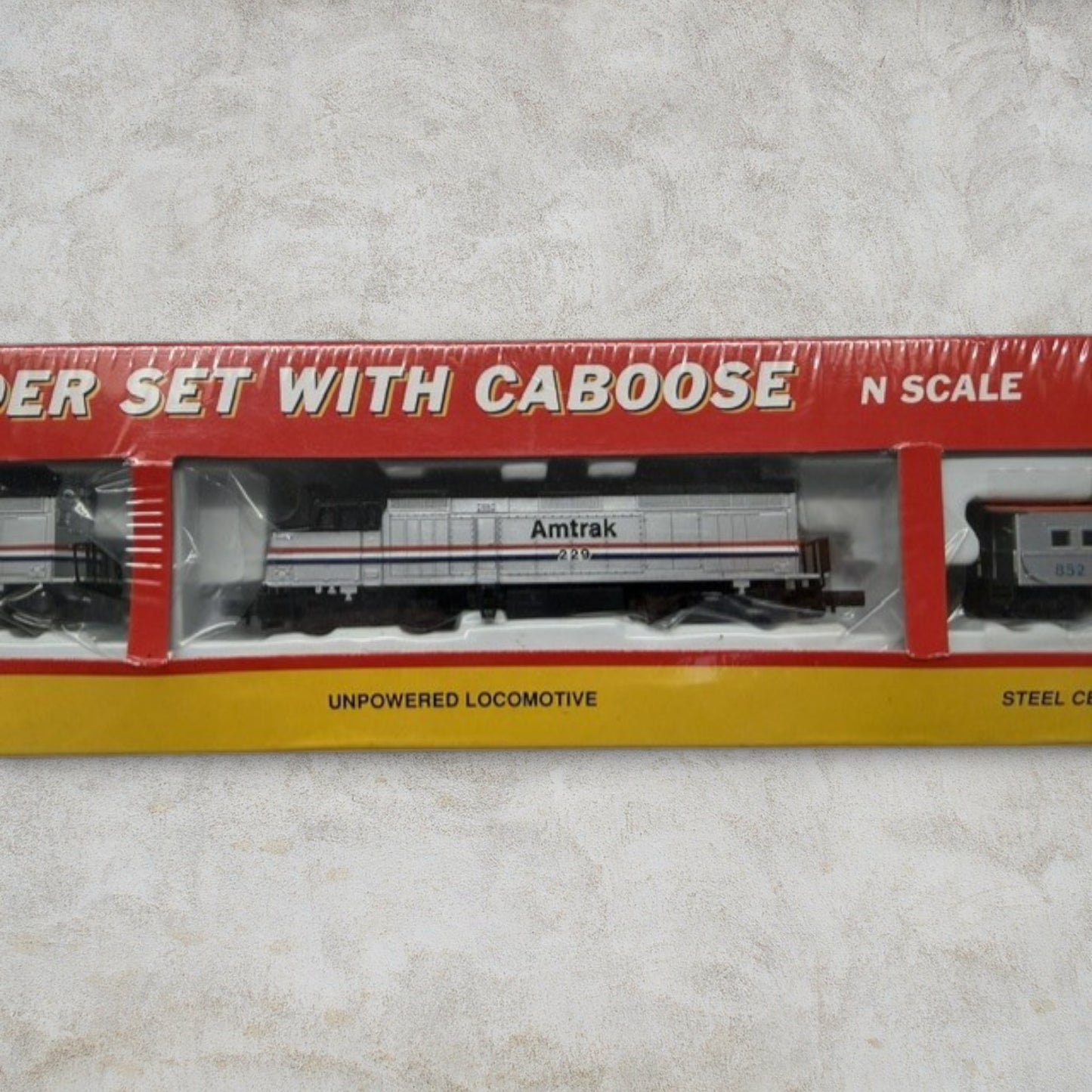 #1205 Life-Like Trains N Scale Amtrak Double Header Set with Caboose #7601 – Powered & Dummy F40PH Locomotives – New Old Stock (Sealed)
