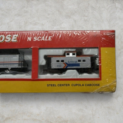 #1205 Life-Like Trains N Scale Amtrak Double Header Set with Caboose #7601 – Powered & Dummy F40PH Locomotives – New Old Stock (Sealed)