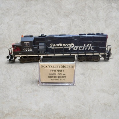 #1273 Fox Valley Models N Scale EMD GP60 Southern Pacific "Speed Lettering" #9726 – DCC Equipped – FVM 70951