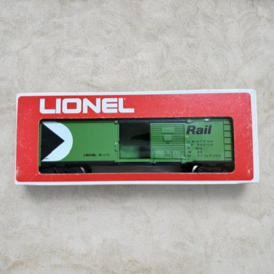 #1283 Lionel O Gauge Canadian Pacific Box Car #6-9713 – CP Rail Green Sliding Door Freight Car w/ Original Box