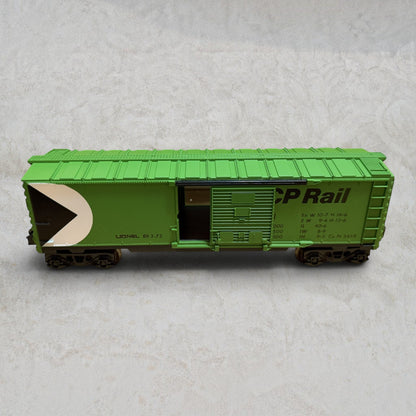 #1283 Lionel O Gauge Canadian Pacific Box Car #6-9713 – CP Rail Green Sliding Door Freight Car w/ Original Box