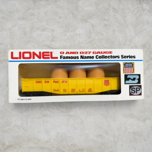 #1280 Lionel 6-9283 Union Pacific Gondola with Tank Load – Famous Name Collectors Series O & O27 Gauge w/ Original Box