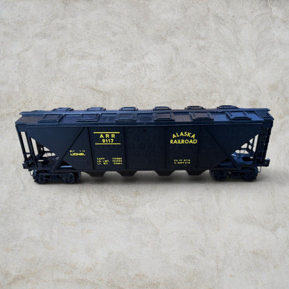 #1302 Lionel Alaska Railroad 3-Bay Hopper Car ARR 9117 – O & O27 Gauge Specialty Car w/ Original Box