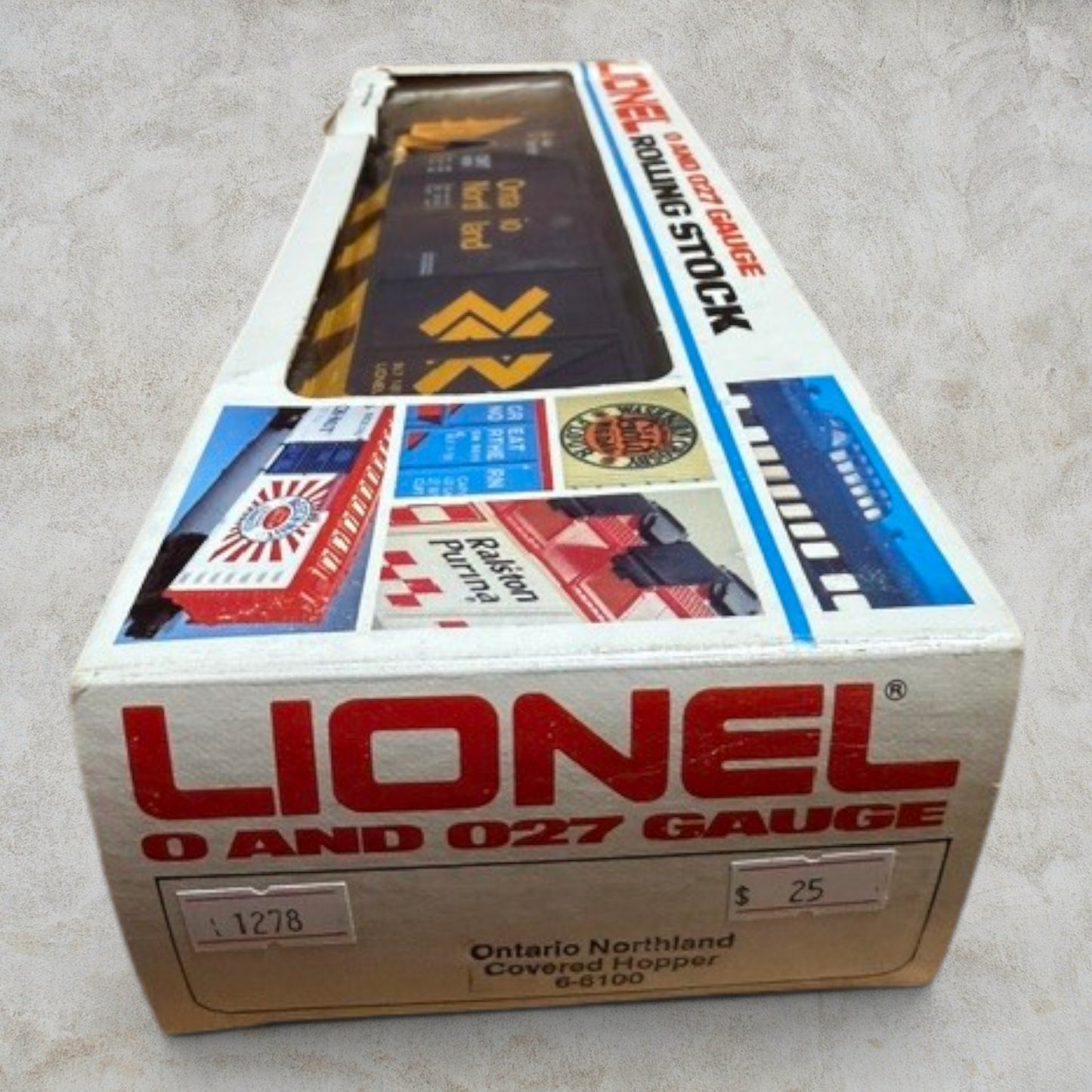 #1278 Lionel 6-6100 Ontario Northland Covered Hopper – O & O27 Gauge Rolling Stock w/ Original Box