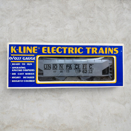 #1287 K-Line K-6212 Union Pacific Hopper Car – O/O27 Gauge Gray Covered Hopper w/ Original Box
