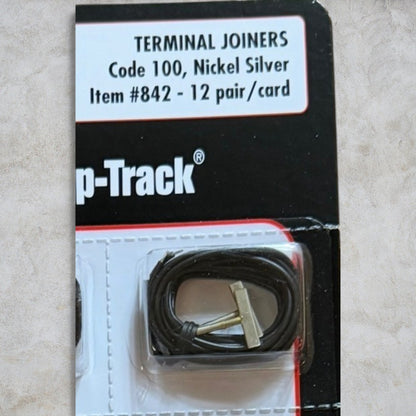 Atlas #842 HO Scale Code 100 Snap-Track Terminal Joiners (12 Pair) – Nickel Silver Power Feeders – New in Package