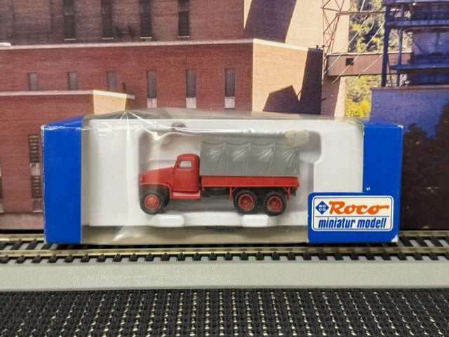 #1540 Roco Minitanks 1630 HO CCKW 6×6 Cargo Truck Red NOS