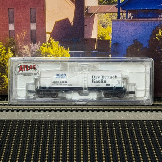 #1584 Atlas N Scale Dry Branch Kaolin Tank Car ACFX #78806