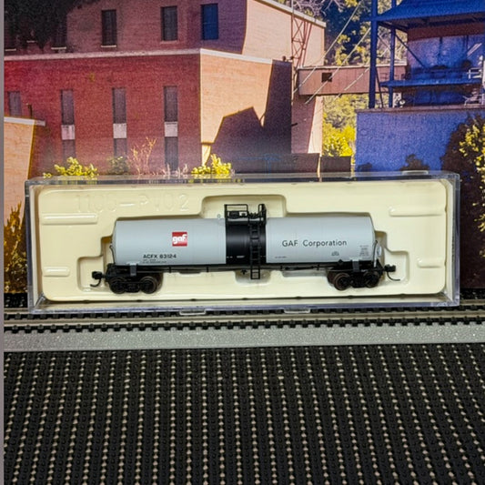 #1585 Atlas N Scale GAF Corporation 23,500-Gallon Tank Car – ACFX #83124