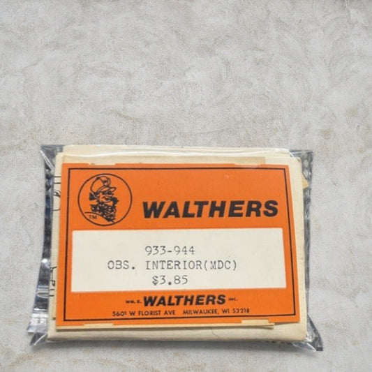 Walthers 933-944 HO Scale Observation Car Interior Kit MDC Vintage NOS