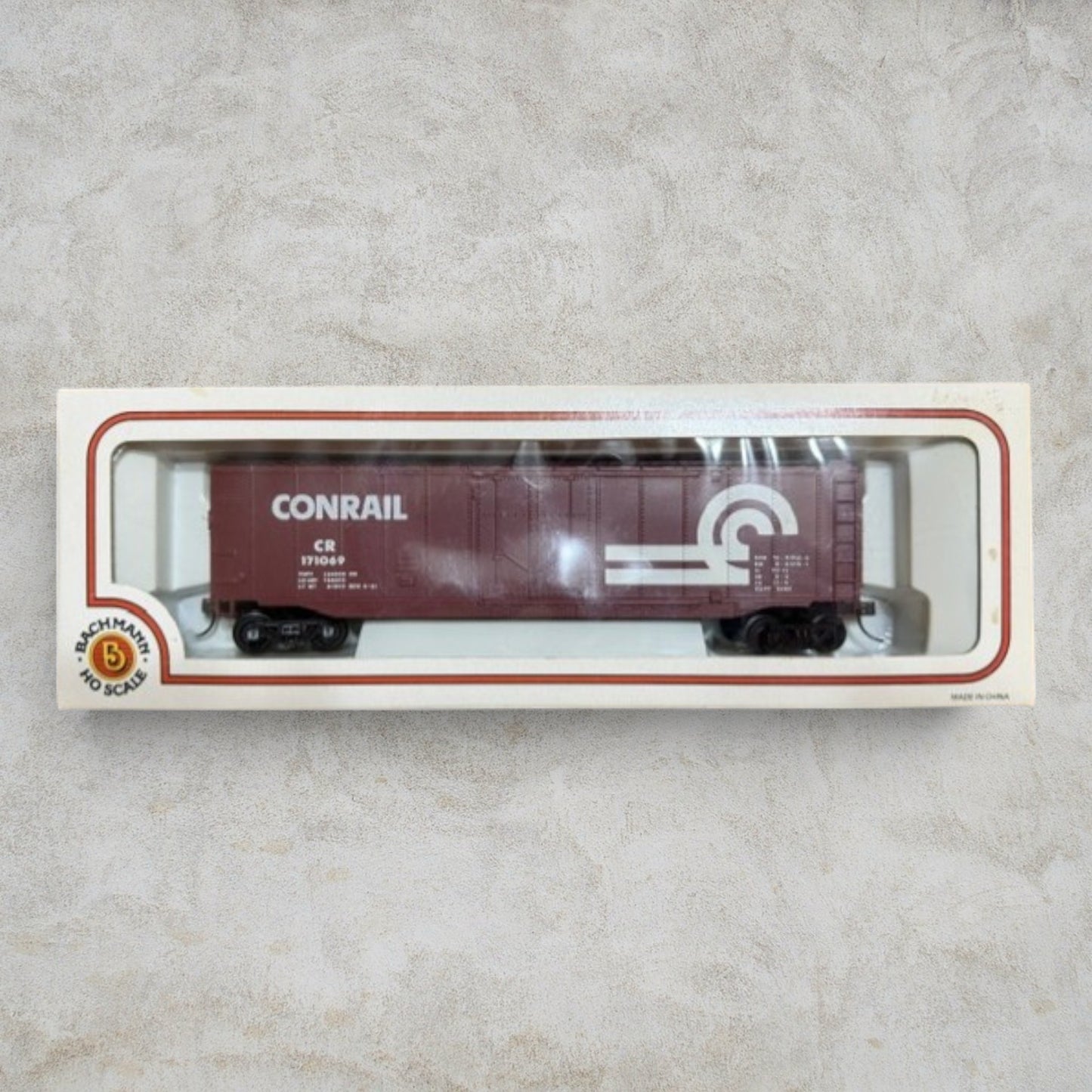 #1212 Bachmann HO Scale Conrail 50' Box Car – CR #171069 – Item #76036 – Brown – Ready-to-Run