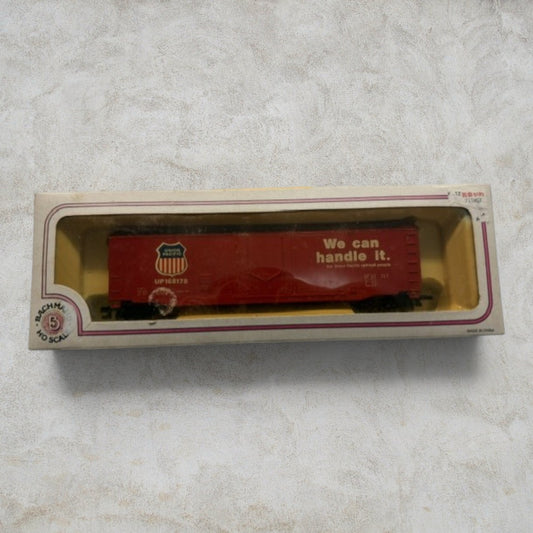#1189 Bachmann HO Scale Union Pacific 51' Plug-Door Box Car – "We Can Handle It" – UP #168178 – Item #76036 – Ready-to-Run with Original Box