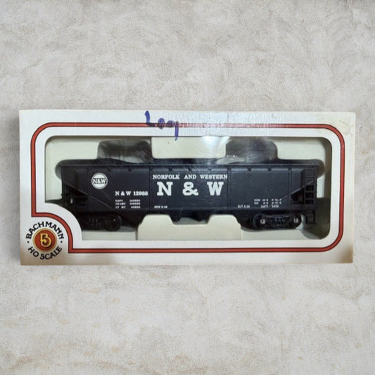 #1209 Bachmann HO Scale Norfolk & Western Quad Hopper – N&W #12988 – Item #74036 – Ready-to-Run with Original Box