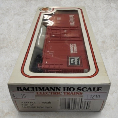 #1210 Bachmann HO Scale Burlington Route 40' Hi-Cube Box Car – CB&Q #19820 – Item #76036 – Ready-to-Run with Original Box