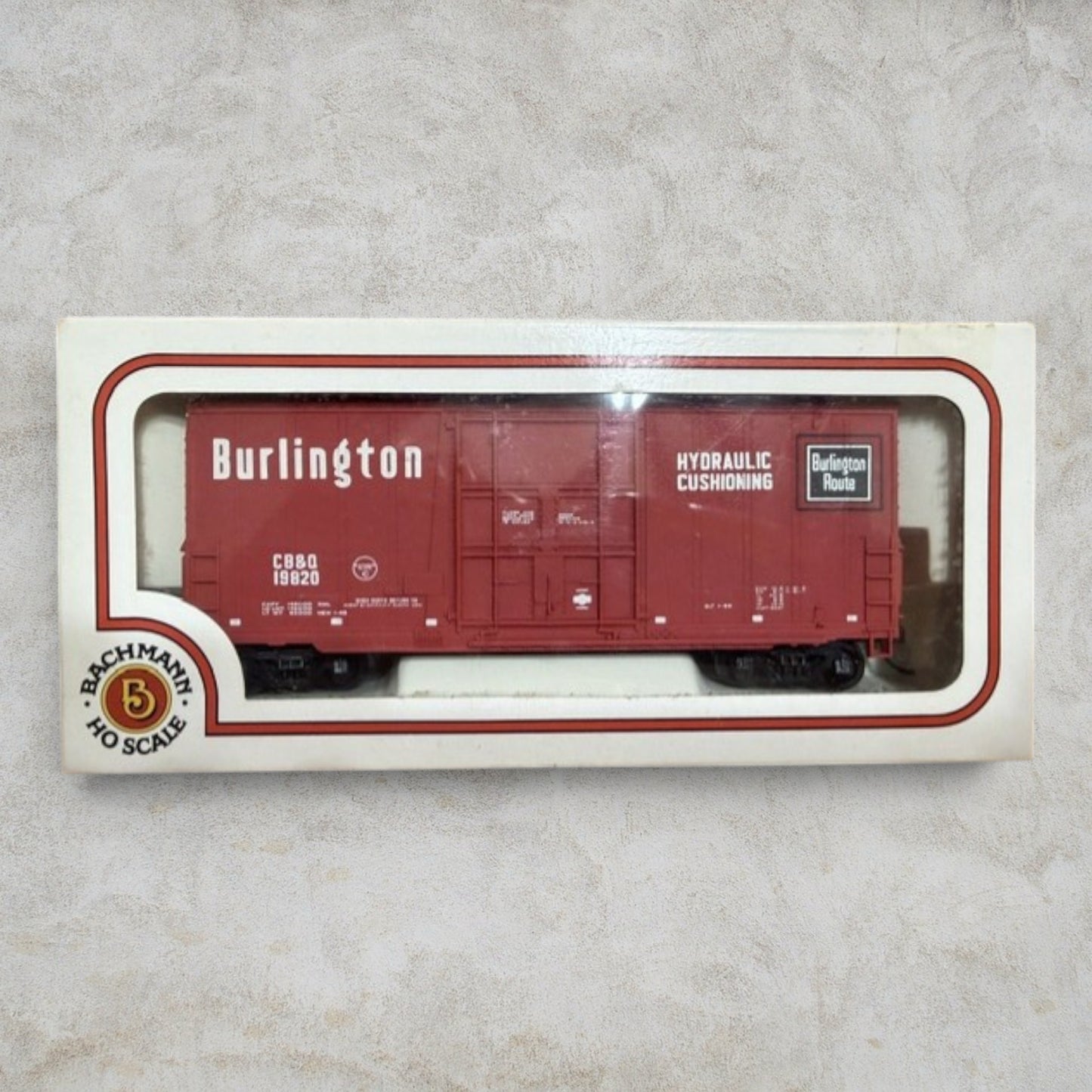 #1210 Bachmann HO Scale Burlington Route 40' Hi-Cube Box Car – CB&Q #19820 – Item #76036 – Ready-to-Run with Original Box