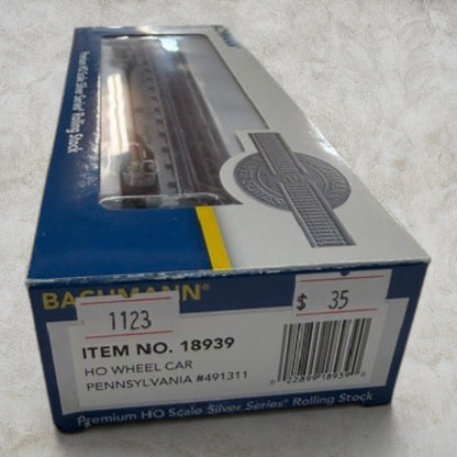 #1123 Bachmann Silver Series HO Scale Pennsylvania Wheel Car #18939 – PRR #491311 – Metal Wheels