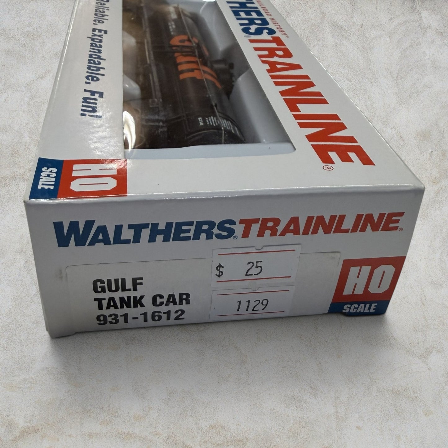 #1129 Walthers Trainline HO Scale Gulf 40' Tank Car #931-1612 – WRMX #14285 – Ready-to-Run